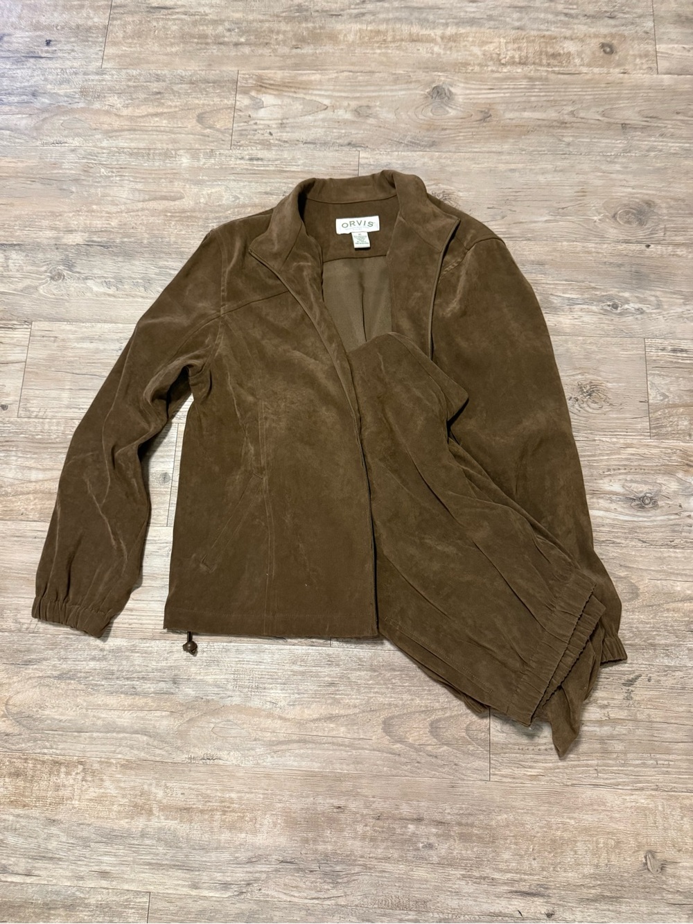 Orvis Brown Suede-Look Travel Set (Jacket & Pants)